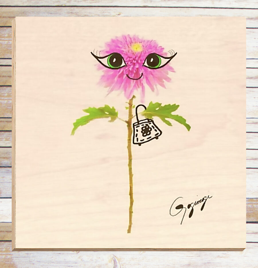 Gogimogi Wall Art-Dahlia on Birchwood