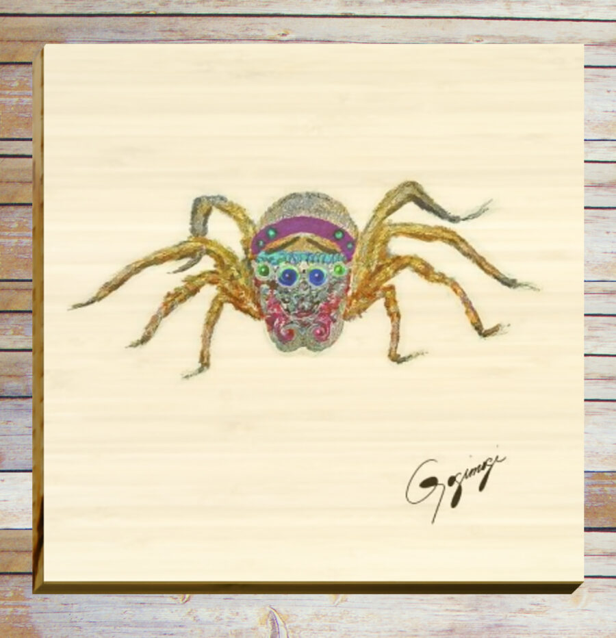Gogimogi-Wall-Art-Jumping-Spider-on-Bamboo