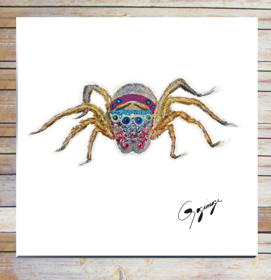 Gogimogi-Wall-Art-Jumping-Spider-on-Metal