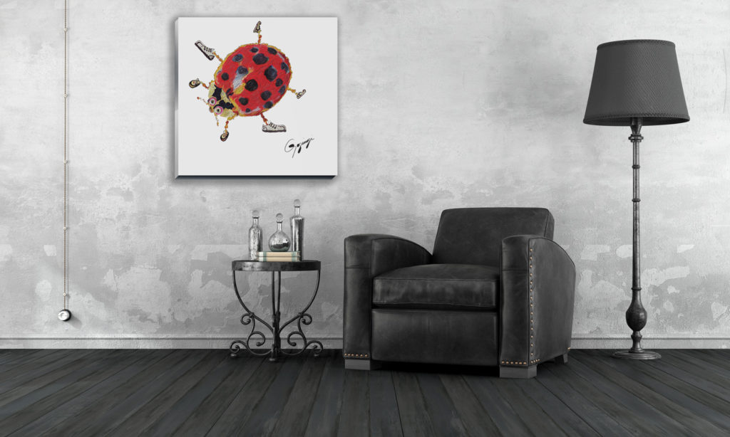 Gogimogi-Wall-Art-Ladybug-on-Acrylic-in-Foyer
