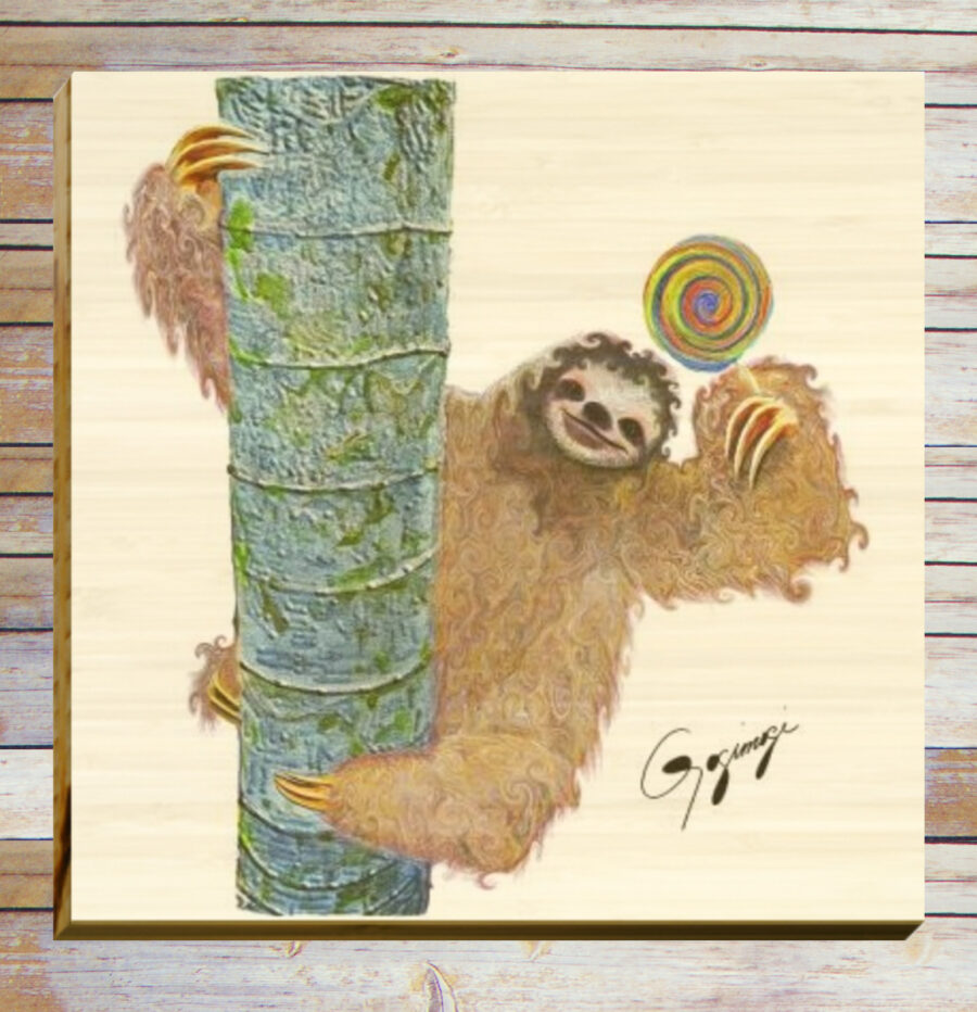 Gogimogi-Wall-Art-Sloth-on-Bamboo-1