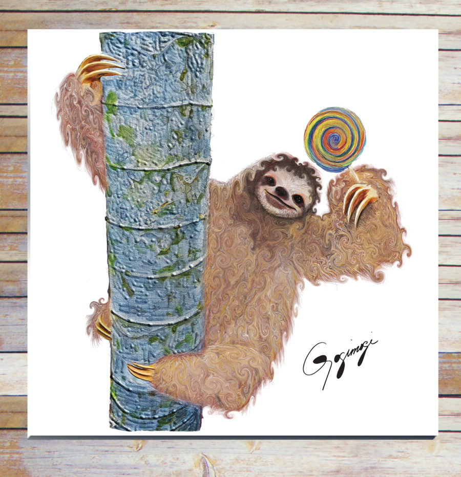 Gogimogi-Wall-Art-Sloth-on-Metal-3
