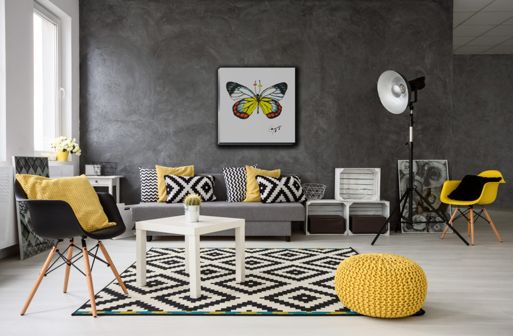 Gogimogi Wall Art-Painted Jezebel Butterfly on Acrylic Livingroom